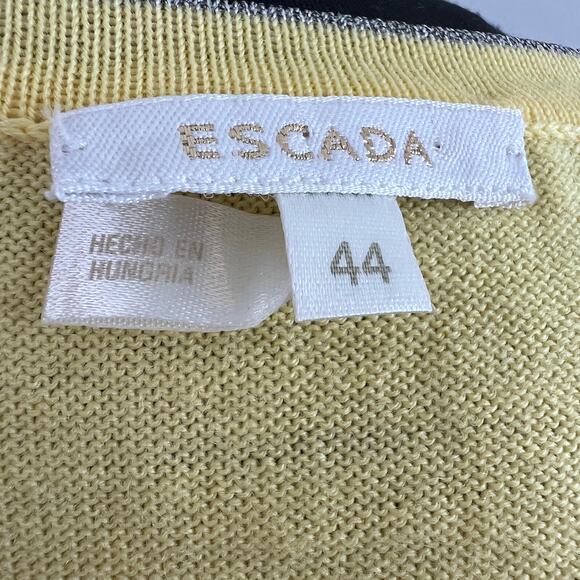 ESCADA Women's Yellow Wool Blend Sleeveless Halter Neck Blouson Top EU 44 US 12 - Picture 6 of 8